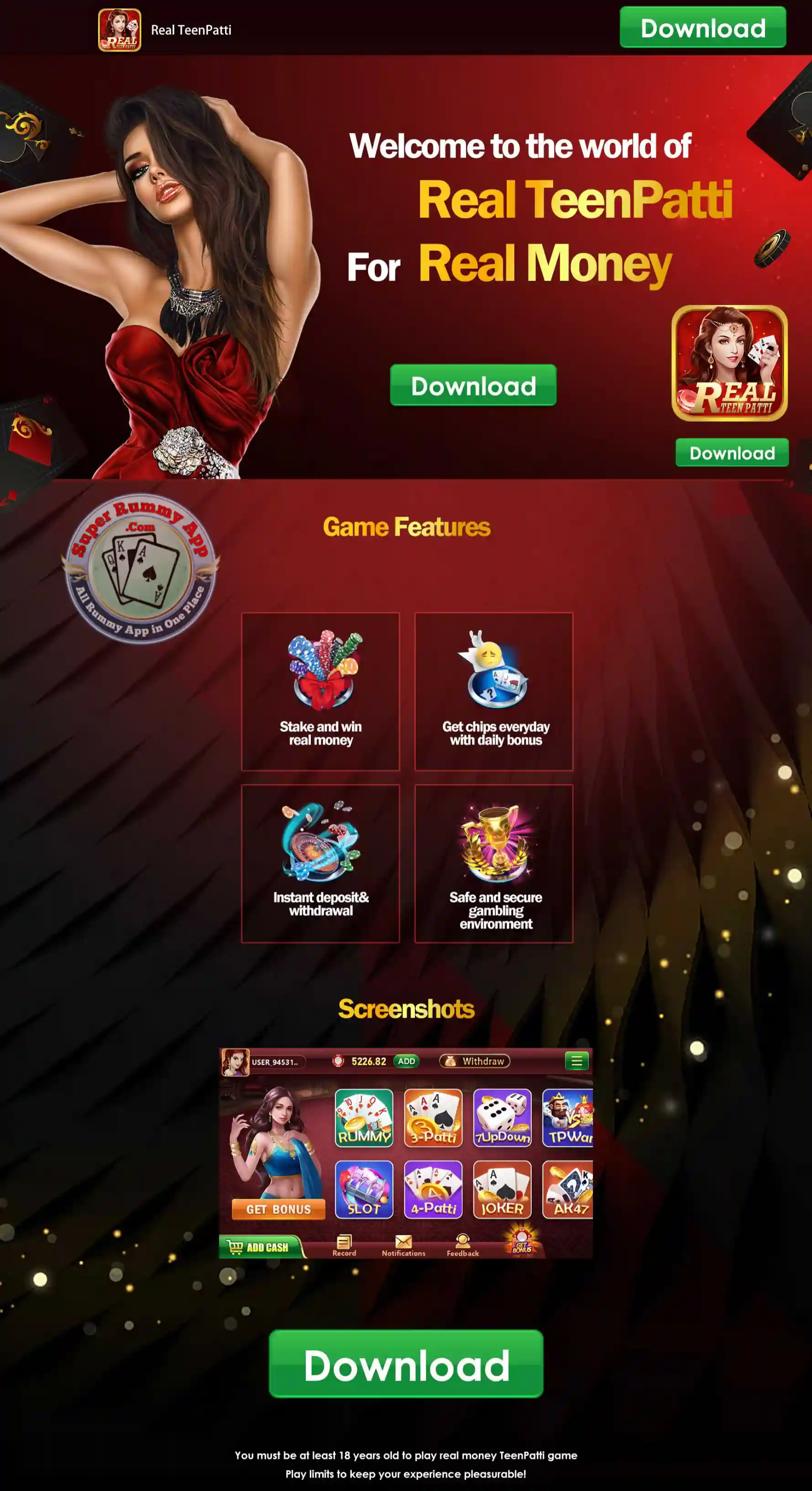 Real Teen Patti App Download - Super Teen Patti App